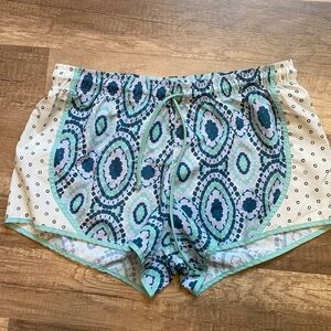 Aerie Short Blue Boho Floral Athletic Size small
